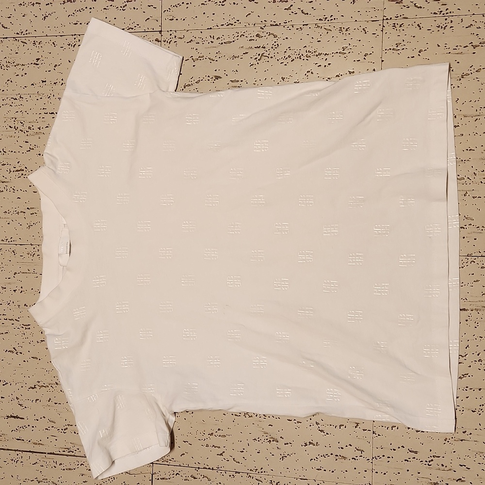 Hugo Boss Responsible Collection White AOP Multi Logo Crewneck T-Shirt